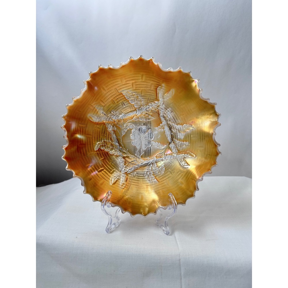 Duggan Apple Blossom‎ Carnival Pearlescent Ruffled edge Basketweave Iridescent - Picture 9 of 9